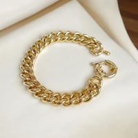 سوار جنزير عريض مطلي ذهب MB-165