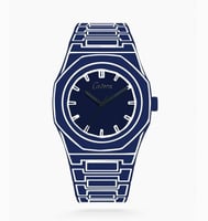 ‎ ساعة رجالية بسير كاربون بلون كحلي