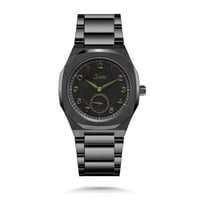 ساعة رجالية ستيل اسود أرقام بلون اخضر