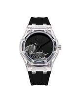ساعة رجالي ربل شفاف باللون الأسود