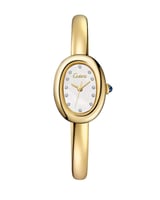 ساعة نسائية ستيل بلون ذهبي ميناء ابيض