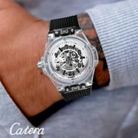 ساعة رجالي ربل شفاف بلون أسود