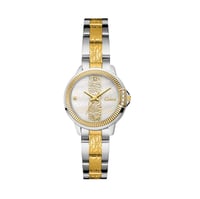 ساعة نسائي كاتيرا زخارف عربية بلون فضي وذهبي