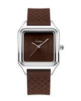 ساعة رجالي مغناطيس ربل بني اطار فضي