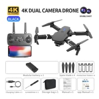 طائرة درون E88 Pro 4k - أسود