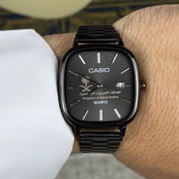 ساعة كاسيو بنقش خاص بالمملكة اسود ملكي