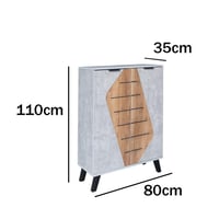 خزانة أحذية خشب ماليزي 2 باب 5 طبقات تنظيم , رصاصي...