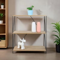 وحدة رفوف خشب ماليزي 3 ادوار متعددة الإستخدام لون...