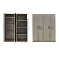 دولاب ملابس 4 أبواب بـ 3 الوان - رفوف وتعليق - CL-...