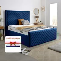 سرير ملاك الفندقي بقماش مخمل مطرز . متوفر جميع الم...