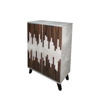 خزانة أحذية مودرن 2 باب 4 أرفف خشب ماليزي , رمادي