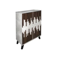 خزانة أحذية مودرن 2 باب 4 أرفف خشب ماليزي , رمادي