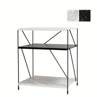 طاولة جانبية مودرن رفين - أسود ورمادي رخامي