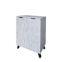 خزانة أحذية مودرن 2 باب 4 أرفف خشب ماليزي , رمادي