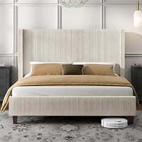 سرير نورمن الفندقي بقماش مخمل مطرز . متوفر جميع ال...