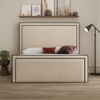 سرير أسيا مع ديكور أمامي بقماش مخمل