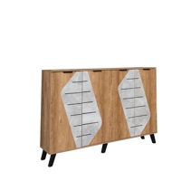 خزانة أحذية مودرن مساحة واسعة 2 أقسام 5 ارفف خشب م...