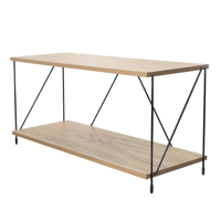 وحدة رفوف خشب ماليزي 2 ادوار متعددة الإستخدام لون...