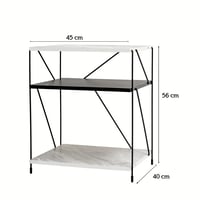 طاولة جانبية مودرن رفين - أسود ورمادي رخامي