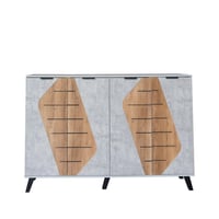 خزانة أحذية مودرن مساحة واسعة 2 أقسام 5 ارفف خشب م...