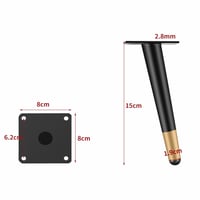 ارجل كنب وأسرة استيل قوي بلون أسود وذهبي - ارتفاع...