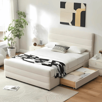 سرير زينيا بدرج واحد بقماش شنيل