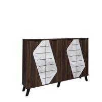 خزانة أحذية مودرن مساحة واسعة 2 أقسام 5 ارفف خشب م...