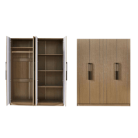 دولاب ملابس 4 أبواب بـ 3 الوان - رفوف وتعليق - CL-...