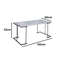 طاولات قهوة طقم 5 قطع خشب ماليزي - رمادي فاتح