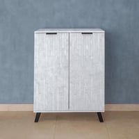 خزانة أحذية مودرن 2 باب 4 أرفف خشب ماليزي , رمادي