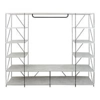 رفوف تخزين مع تعليق ملابس متعدد الاستخدام بتصميم ع...