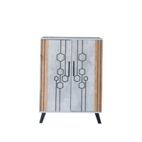 خزانة أحذية مودرن 2 باب 4 أرفف خشب ماليزي , رمادي...