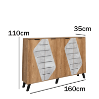 خزانة أحذية مودرن مساحة واسعة 2 أقسام 5 ارفف خشب م...
