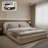 سرير الما مع وحدة تخزين سحب تحت - بقماش مخمل