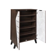 خزانة أحذية خشب ماليزي 2 باب 5 طبقات تنظيم , بني غ...