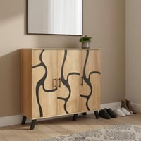 خزانة احذية 3 درفات خشب ماليزي 5 أدوار - بيج و أسو...