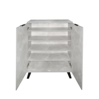 خزانة أحذية مودرن 2 باب 4 أرفف خشب ماليزي , رمادي