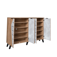 خزانة أحذية مودرن مساحة واسعة 2 أقسام 5 ارفف خشب م...