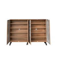 خزانة أحذية مودرن مساحة واسعة 2 أقسام 5 ارفف خشب م...