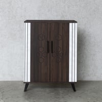 خزانة أحذية مودرن 2 باب 4 أرفف خشب ماليزي ,بني و أ...