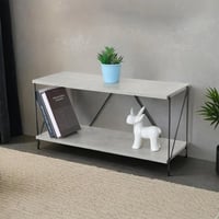 وحدة رفوف خشب ماليزي 2 ادوار متعددة الإستخدام لون...