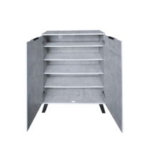 خزانة أحذية مودرن 2 باب 4 أرفف خشب ماليزي , رمادي