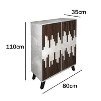 خزانة أحذية مودرن 2 باب 4 أرفف خشب ماليزي , رمادي