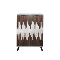 خزانة أحذية مودرن 2 باب 4 أرفف خشب ماليزي , رمادي