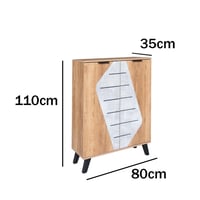 خزانة أحذية خشب ماليزي 2 باب 5 طبقات تنظيم , خشبي...