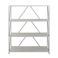 وحدة رفوف خشب ماليزي 4 ادوار متعددة الإستخدام لون...