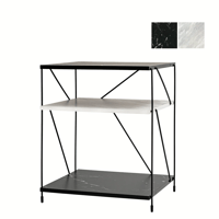 طاولة جانبية مودرن رفين - أبيض و أسود