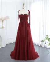 فستان سهرة منفوش مع اشرطة من سمارا بوتيك-A3