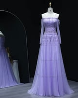 فستان سهرة انيق مع أكمام طويلة من سمارا بوتيك-E86