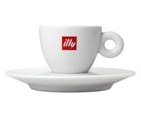 illy كوب وطبق اسبريسو كلاسيكي مع الشعار (60 مل)